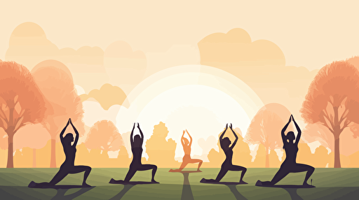 vector art Yoga as a group in city parks stock image popular no text prompt trend. pinterest contest winner