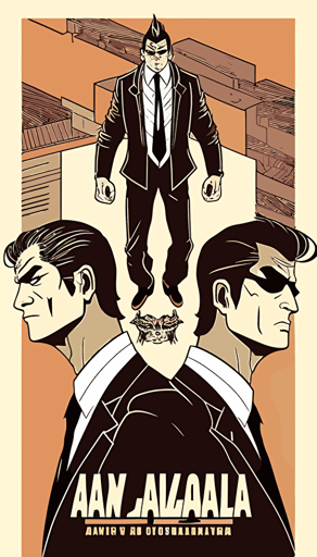 a rooftop, two mafia gangster holding a man headfirst over the edge og the bulding, yakuza, manga comic style, simple vector illustration, flat design,