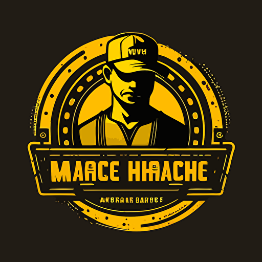 mechanic workshop, simple logo, vector style, yellow and black colors