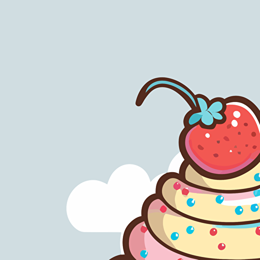 cute cupcake kawaii style, vector clipart