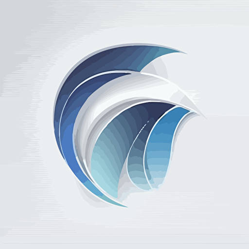 corporate logo, colors of blue and light gray, matte texture, express surprise and inspiration, simple, vector data