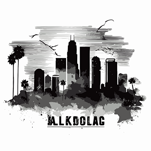 a simple sketch of the Los Angeles skyline vector