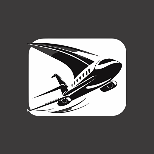 a logo design for aircraft, black and white, vector, simple, modern, minimalist, white space, white background