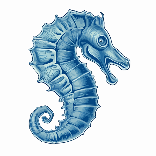 A seahorse in the shape of a human ear, in vector art
