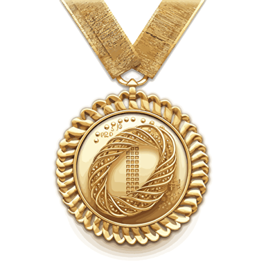 a medal with the symbol of a dna strand and the symbol of a scale, balance, vectorized, symmetric, extremely detailed, extremely intricate,