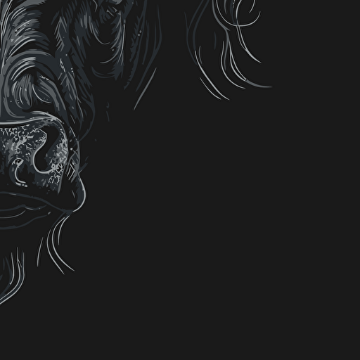 bull head, vector style, detailed, black background,