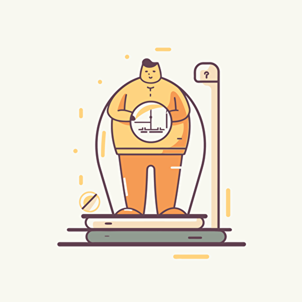 obesity treatment, icon, comic vector illustration style, flat design , minimalist logo, minimalist icon, flat icon, adobe illustrator, white background, simple