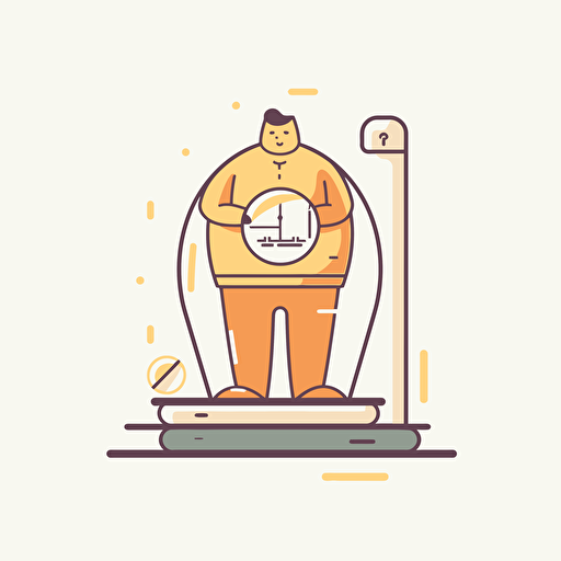 obesity treatment, icon, comic vector illustration style, flat design , minimalist logo, minimalist icon, flat icon, adobe illustrator, white background, simple