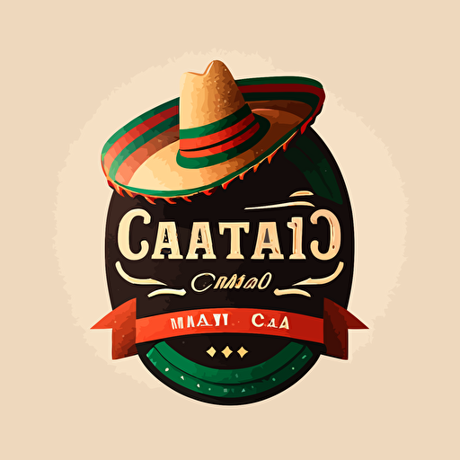 cinco de mayo, mexican hat logo, party, vector style