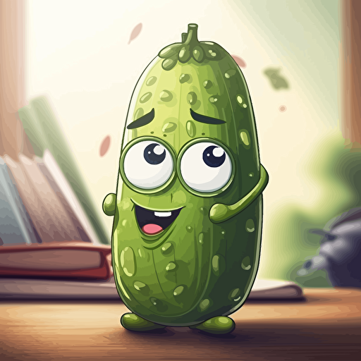 sticker design, super cute pixar pickle, vector