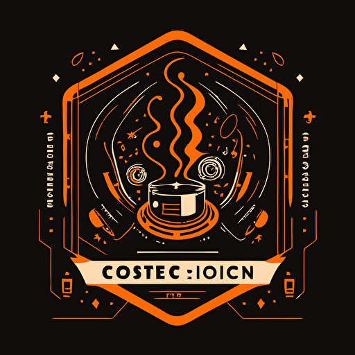 a logo, cooking, induction, black and orange, vector
