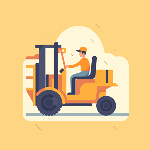 Flat vector style :: forklift truck service logo
