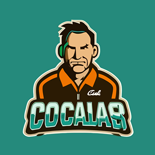 a sports mascot logo of "Coach is Back", simple, vector