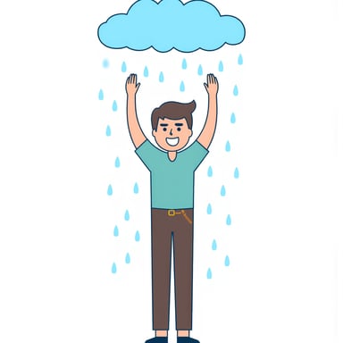 raining on a person