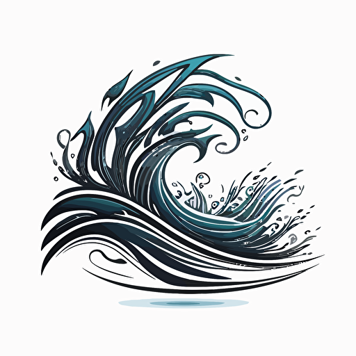 waves and wind logo vector line