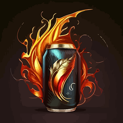 Vector logo, soda can with a flame