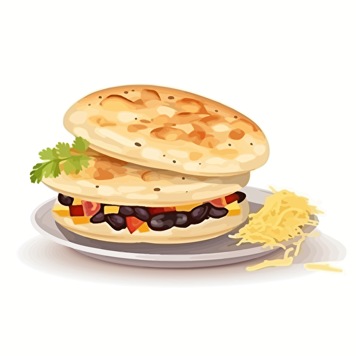 vector image, venezuelan arepa on white