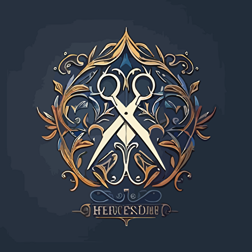 medieval scissors logo clean vector design