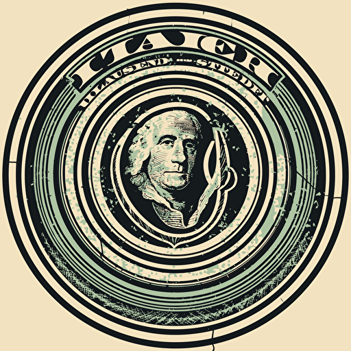 vector logo, us dollar, #0C4B33 on a solid with background. on a dollar bill –no text