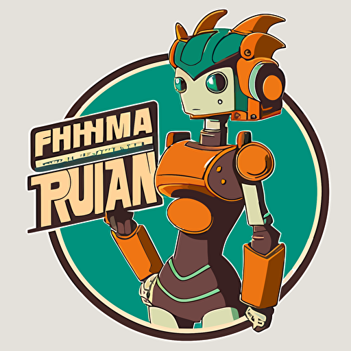 create anime robot logo vector futurama style svg