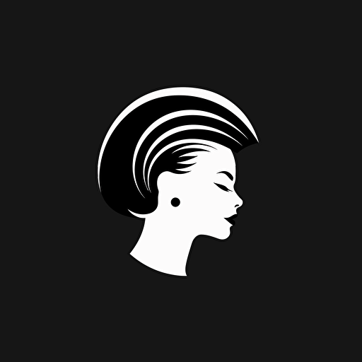 elegant haircut logo, vector, flat, minimalist