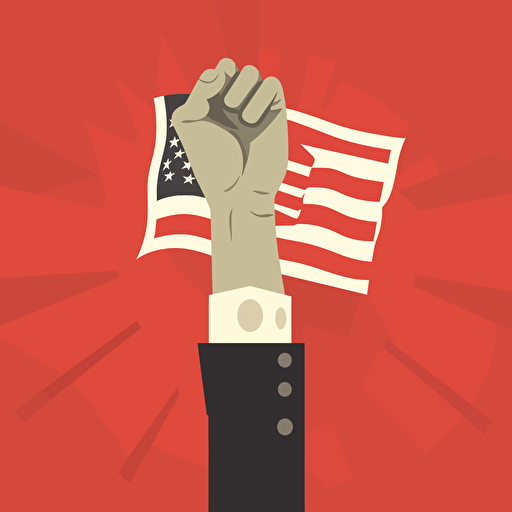 flat design vector art, revolution hand holding usd dollar