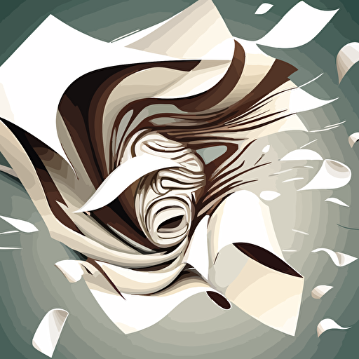 sheets of paper blown about by the wind, vector illustration