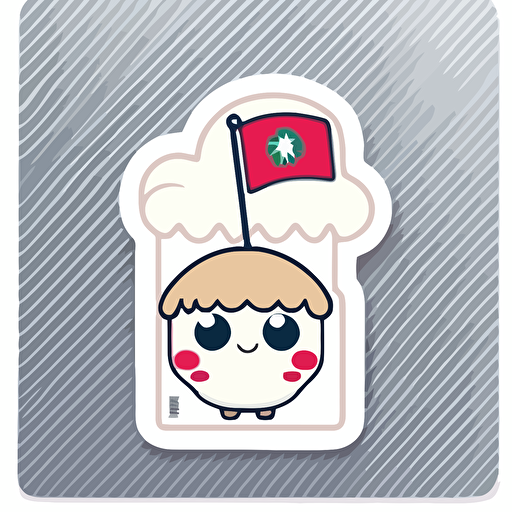 sticker, south carolina state flag, kawaii, contour, vector, white background