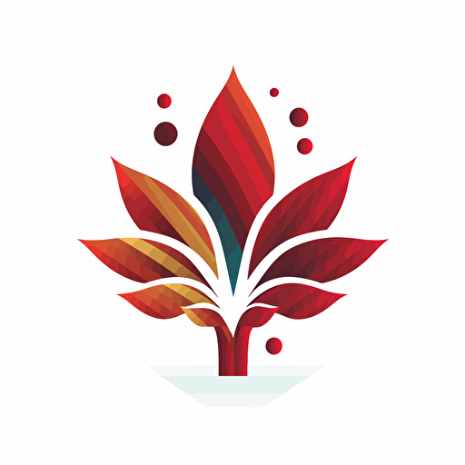 a vector logo of a red flower blending into a business chart