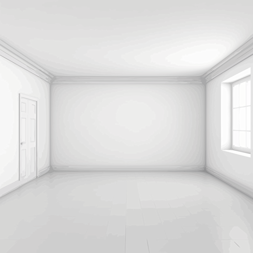 empty room with plain white walls, blank space, white background, vector