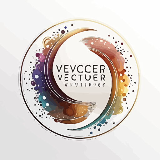 round logo for voiceover services, white background, vector, digital art