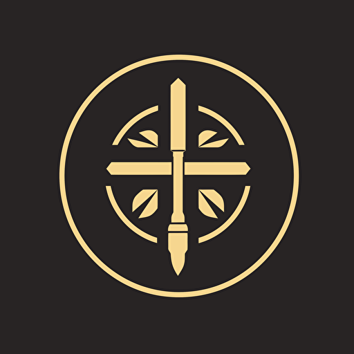 A Logo for Football Club called Holy Glory Hunters, Colour theme gold, transparent background, minimalistic, monochromatic, simple, vector