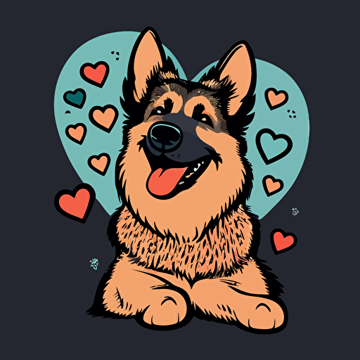 cute puppy german sheperd fun love happy simple vector v 5