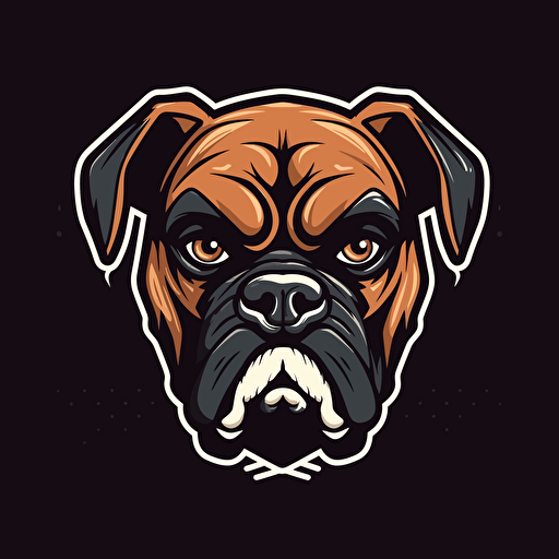 a logo of a boxer dog that is awesome vector vector art