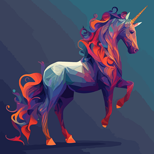 2d vector of a unicorn