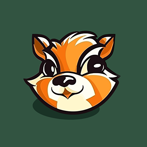 warm, modern, logo style cute chipmunk face vector