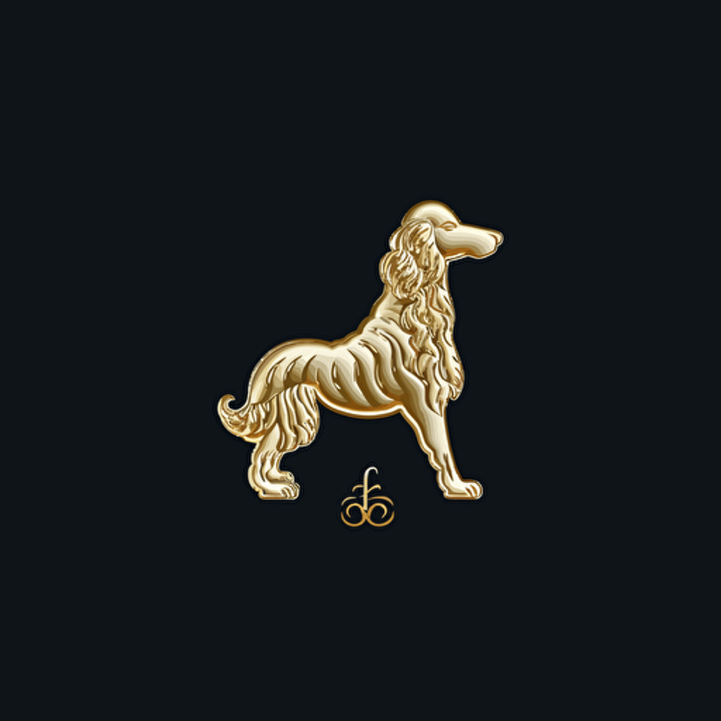 A vector logo of a poodle, luxe, simple, memorable, sophisticated, elegant, luxurious, high-end, charming, gold leaf