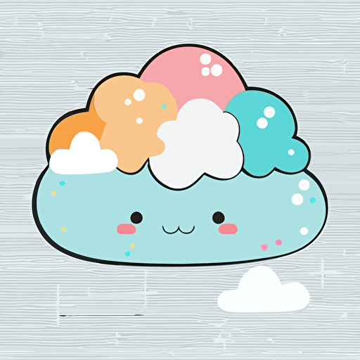 cute cloud kawaii style, vector clipart
