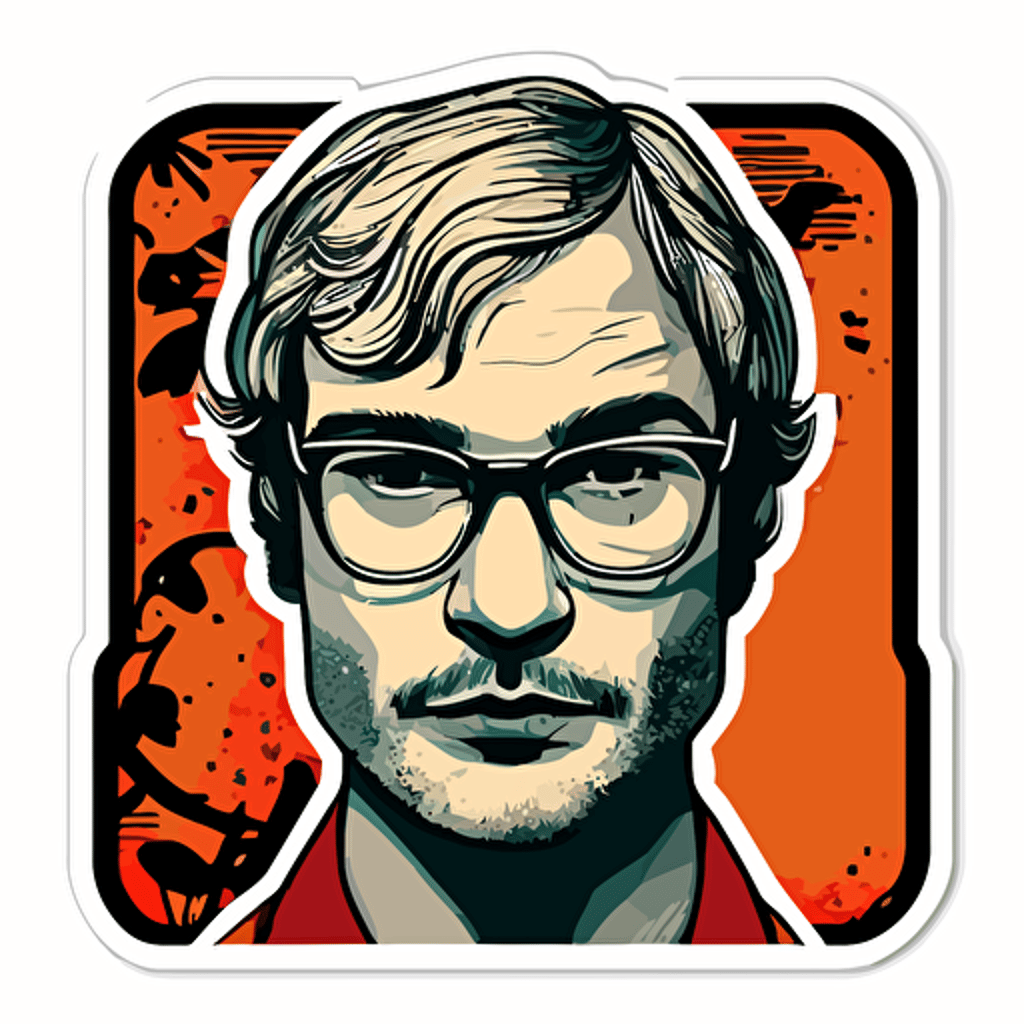 jeffrey Dahmer, sticker, vector