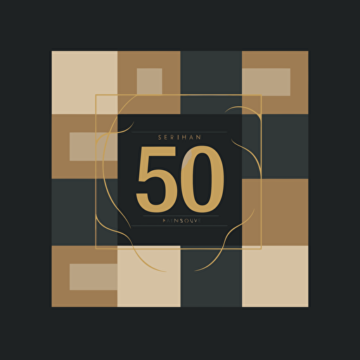 50 years aniversary logo, tile store, minimalistic, vector, modern