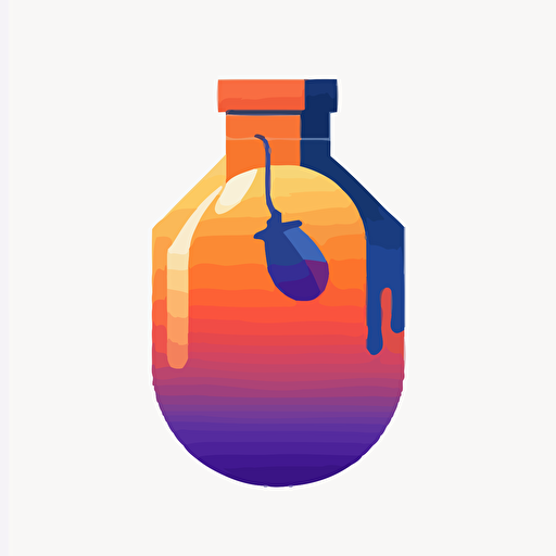 flat vector logo of grenade, blue purple orange gradient, simple minimal, by Ivan Chermayeff