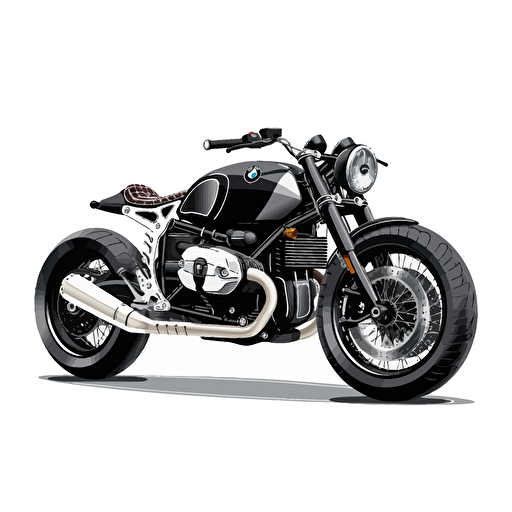 bmw RnineT Bobber Vector black and white