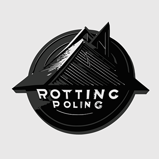 modern iconic logo of roofing black vector, on whit backgroynd