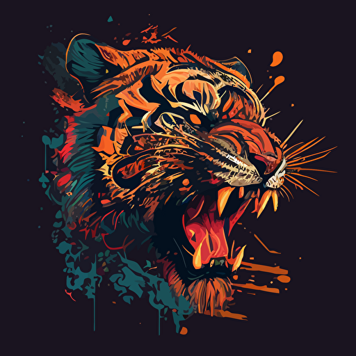 angry tiger vector art