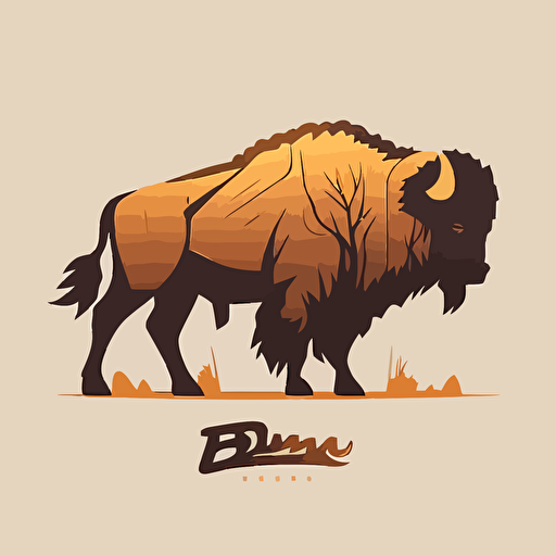 bison logo simple and modern vector 2d