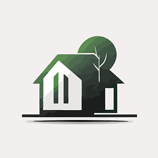minimalistic logo of a house, flat icon, vector, professional, isolated white background