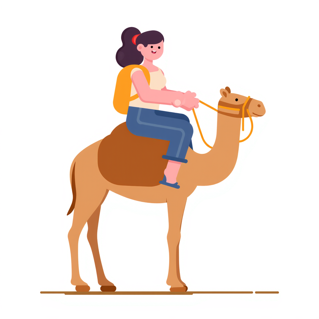 people riding a camel