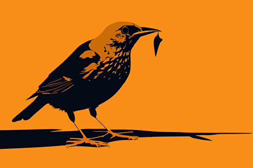 bird eating tick, minimalize art, vector,