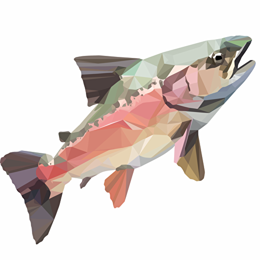 low poly vector image of a trout for use as a sticker