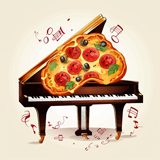 pizza piano, vector